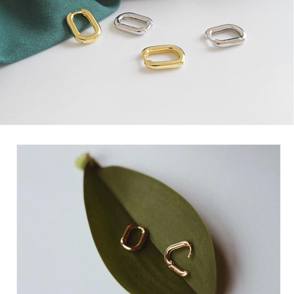 💎 BOGO‼️Minimalist S925 rectangle hoops simple basic earrings - Picture 12 of 15